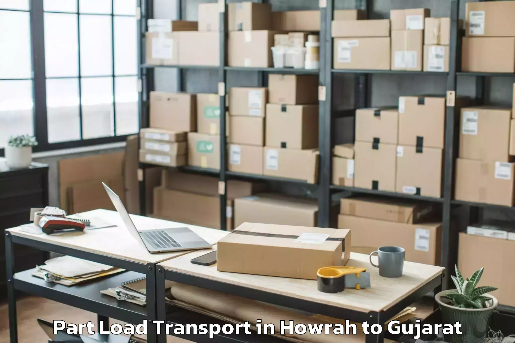 Professional Howrah to Waghodia Part Load Transport